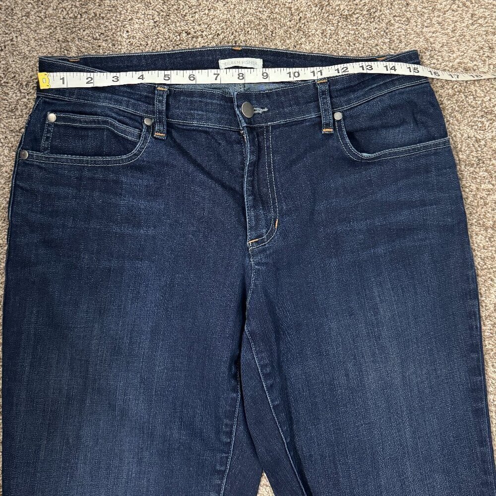 Eileen Fisher Jeans Women's Size 8 Blue Cotton Dark Wash Straight Leg - Picture 7 of 10